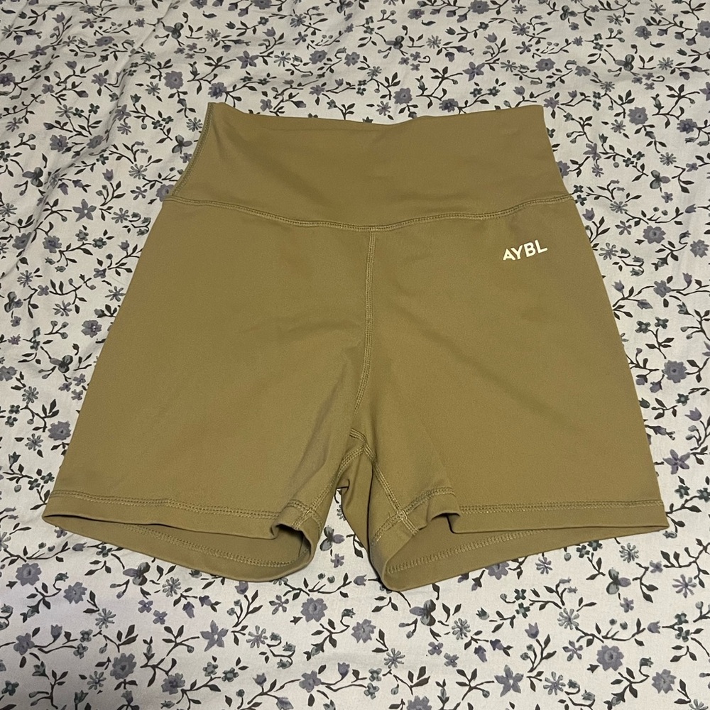 AYBL Olive Green High-Rise Biker Shorts Leggings